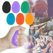 Hand Grip Strengthener Egg Ball - Silicone Stress Relief Trainer | High Elastic Rubber | 2.2x1.8x1.8in | Adults \u0026 Kids | Hand Therapy \u0026 Finger Exercise Tool | Red, Orange, Blue Options